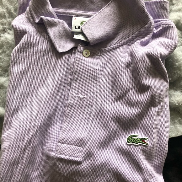 Men’s Lacoste Collard Shirt, Purple Size 2 - Picture 3 of 3